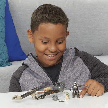 Star Wars Mission Fleet Expedition Class The Mandalorian The Child Battle for the Bounty 6-cm-Scale Figures and Vehicle, Children Aged 4 and Up