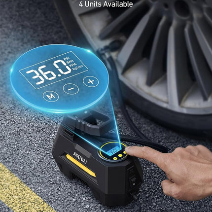AstroAI Car Tyre Inflator Air Compressor 12V DC, Fast Pump for Compact SUV