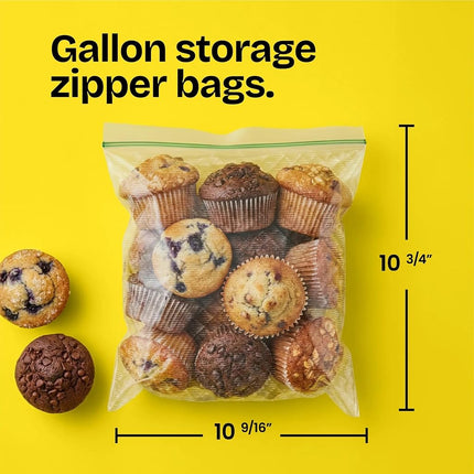 GLAD Flex’N Seal Food Storage Plastic Bags, Gallon, 35 Count, Pack of 4