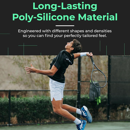 ADV Tennis Dampener with Custom Feel, Racket Shock Absorber to Reduce Vibration and Stay on The Racket, Engineered Poly-Silicone Tennis Racket Dampener, Clear, Sorb 3-Pack…