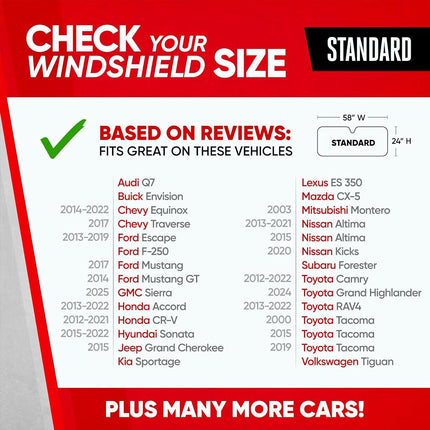 Motor Trend Front Windshield Sun Shade - Accordion Folding Auto Sunshade for Car Truck SUV - Blocks UV Rays Sun Visor Protector - Keeps Your Vehicle Cool - 58 x 24 Inch (Gray)