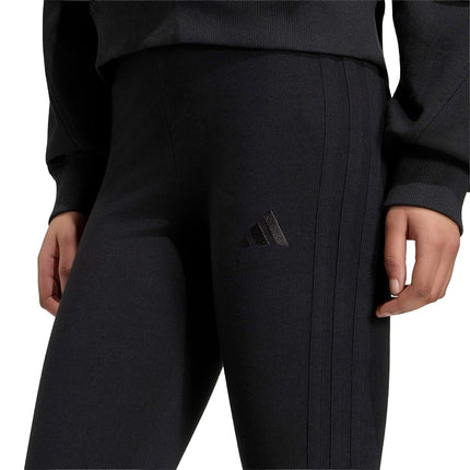 adidas Womens 3-Stripes Single Jersey Sportswear Leggings, Black, S
