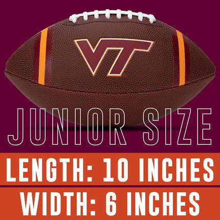 Franklin Sports Virginia Tech Hokies Kids NCAA Youth Football - Official College Team Junior Footballs with Team Logos for Kids - Junior Size PVC Ball - Backyard + Tailgate Ball - 8.5"
