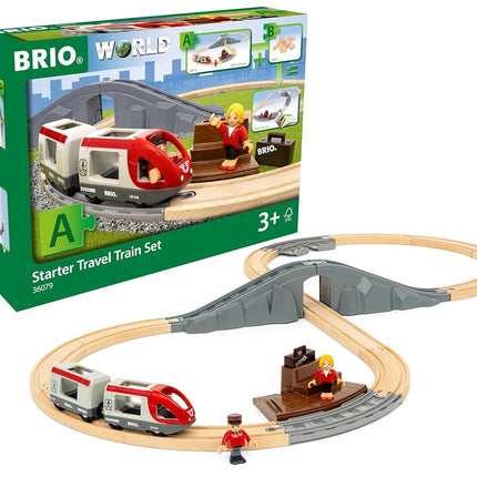 BRIO World Starter Train Set for Kids, 22 Piece Wooden Railway Toy with Figure 8 Track, Travel Train, Tunnel and Station, Ages 3 Years and Up
