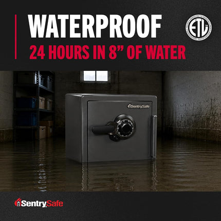 SentrySafe Fireproof and Waterproof Steel Home Safe with Dial Combination Lock, Secure Documents, Jewelry and Valuables with Bolt Down Kit, 34.8 Litres, 17.8 x 16.3 x 19.3 Inches, SFW123DSB
