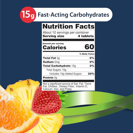 TRUEplus® Glucose Tablets, Tropical Fruit Flavor - 50ct Bottle (6)