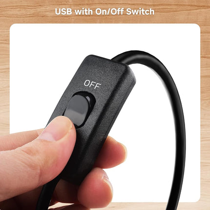 Cable Matters 2-Pack USB On Off Switch - 1ft, Support Data and Power, Short USBA Extension Cable with ON Off, USB Power Switch