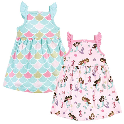 Vestidos de Algodón para Bebés Niñas Hudson Baby, Princesa Sirena, 6-9 Meses