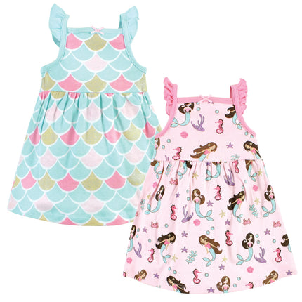 Hudson Baby Baby Girls' Cotton Dresses, Mermaid Pr