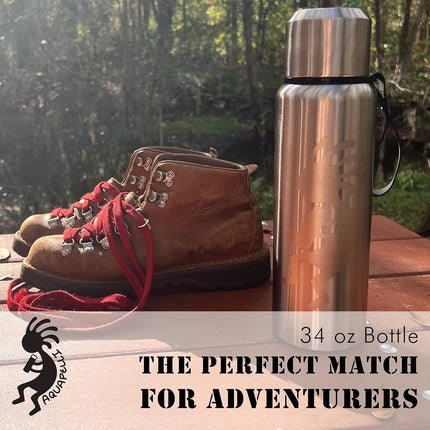 Chef Craft Vacuum Insulated Water Bottle, 34 Ounces, Stainless Steel