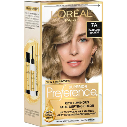 L'Oréal Paris Superior Preference Permanent Hair Color, 7A Dark Ash Blonde