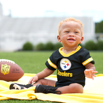 Body de camiseta del equipo Pittsburgh Steelers de la NFL de Gerber, negro/dorado/blanco Pittsburgh Steelers, 0-3 meses (138781160STE03M-001)