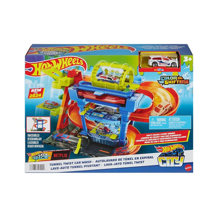 Hot Wheels City Tunnel Twist Car Wash & 1 Color Shifters Toy Car