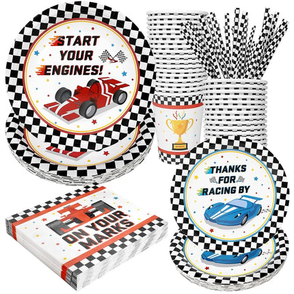 Recheel Birthday Paper Plates (Racing Car), (RCPP0