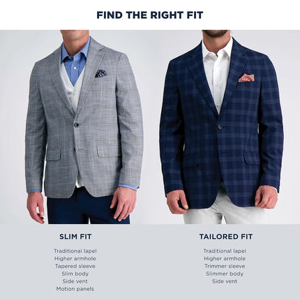 Haggar Men's Smart Wash Performance Tech Blazer Tailored Fit Navy