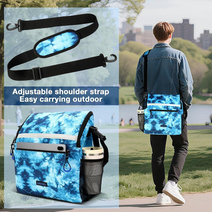 ZHCHG Wheelchair Bags, Wheelchair Backpack with Cup Holder, Wheelchair Bags to Hang on Back, Electric Wheel Chair Accessories, Large Storage Bag for Walker Rollator (Cyan)