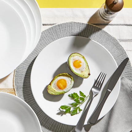 Corelle Dinnerware Set (4pc Set, Winter Frost White)-Set for 4 | Includes 4 x Dinner Plates | 80% Recycled Glass | 3 X More Durable, Half the Space & Weight of Traditional Ceramic
