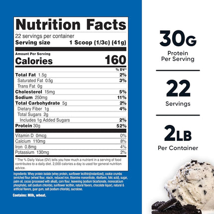 Nutricost Whey Protein Isolate (Cookies N Cream, 2 Pounds)