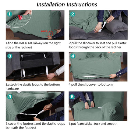 Turquoize Stretch Recliner Cover Recliner Chair Cover Recliner Slipcover 1-Piece Sofa Cover with Side Pocket Jacquard Sofa Furniture Cover/Protector Soft with Elastic Bottom, Machine Washable, Cyan