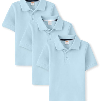 Gymboree Boys and Toddler Short Sleeve Polo Shirt, Cloudless 3-Pack, 2T