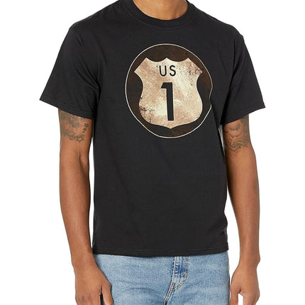 Hanes Men's Graphic Tee - Rugged Outdoor Collection, Route/Black, Small