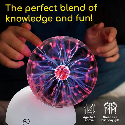 Thames & Kosmos The Plasma Ball Essential STEM Tool | Classic Scientific Device, Fresh 5-inch Glass Sphere, Interactive Electric Light Show | Explore Electricity, Matter, Energy