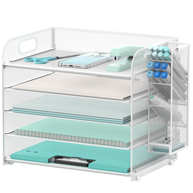 SUPEASY 5 Tier Desk Organizer with Handle & Remova