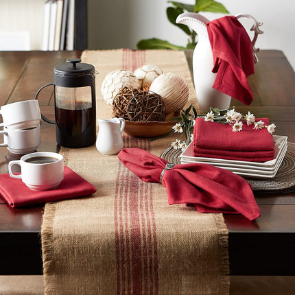 DII Variegated Tabletop Collection, Napkin Set, 20x20, Tango Red, 6 Piece