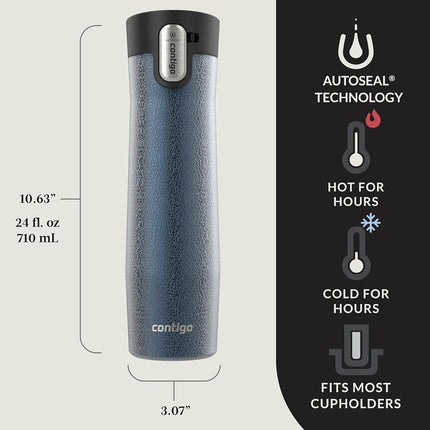 Contigo® AUTOSEAL® West Loop Taza de viaje de acero inoxidable con aislamiento al vacío y tapa de fácil limpieza, 709 ml