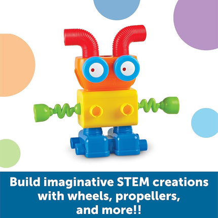 Learning Resources 1-2-3 Robot Factory, Fine Motor Toy, Robot Building Set, Ages 2+