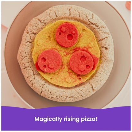 Kinetic Sand, SquishPizza Rising Pizza Playset with 452g Play Sand and 5 Tools, Kids’ Toys for Girls and Boys Aged 5 and up