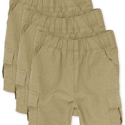The Children's Place Short Cargo à Enfiler pour Bébés et Petits Garçons,Lot de 3, Lin,4T