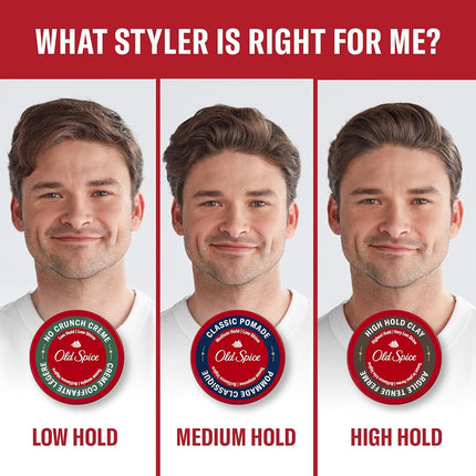 Old Spice Mens Hair Clay, High Hold Styling Clay for Men, High Hold, Very Low Shine, 2.22 oz