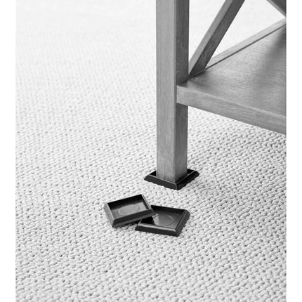 Scotch SP902-NA Caster Cups, Hard Brown, 2-in, 4, 6-Packs Total Chair Leg Protectors, Square 2"