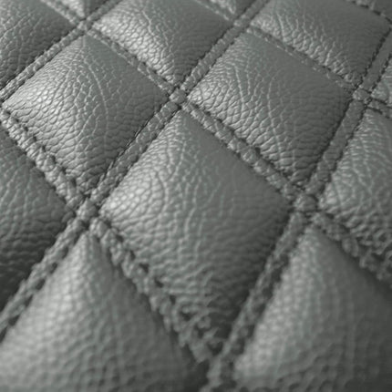 FH Group F12002GRAY Luxury Universal All-Season Heavy-Duty Faux Leather Car Floor Mats Diamond Design w. High Tech 3-D Anti-skid/Slip Backing