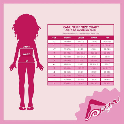 Kanu Surf Girls' Willow V-Neck Bikini Beach Sport 2-Piece Swimsuits, Tropical Dance Pink, 7