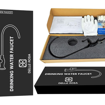 Grifo Purificador de Agua Potable de Oro Cepillado, Grifo de Agua Delle Rosa Dorado para Sistema de Filtro de Agua Debajo del Fregadero, Grifo Moderno de Osmosis Inversa de Latón, Grifo de Fregadero de Barra de Oro Cepillado