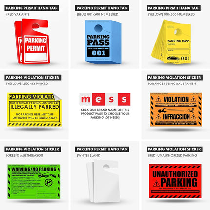100 MESS Parking Violation Stickers Hard to Remove - Pink Tow Warnings - No Parking Stickers - Bad Parking Stickers - Super Sticky Warning Stickers for Towing Parked Cars 8x5 in, Pink