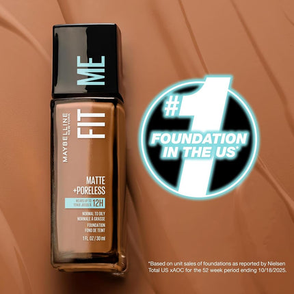 Maybelline New York Fit Me Matte & Poreless Mattifying Liquid Foundation - Mocha 360
