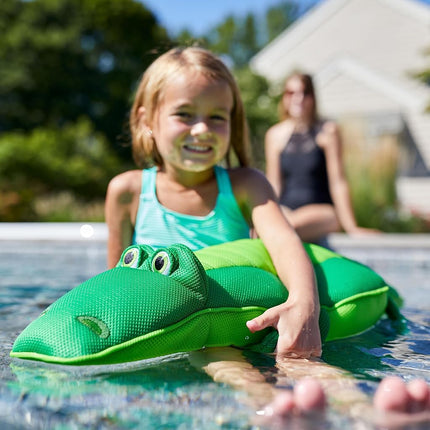 Big Joe Pool Petz Caimán Pequeño, Juguete Flotante para Piscina con Forma de Animal, no Requiere Inflado, Malla