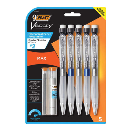 BIC MPMX5P51 Velocity Max Pencil, HB2, No. 2, 0.5 