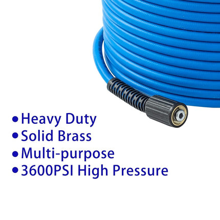 FIXFANS Pressure Washer Hose 15M X 1/4", Kink Resistant Power Washer Hose