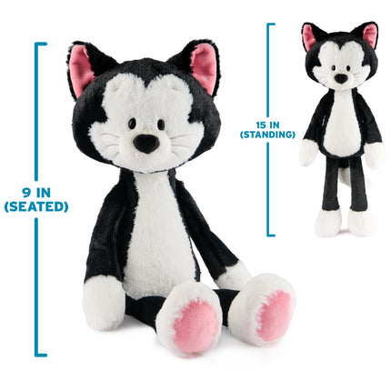 Peluche Oficial Figaro Toothpick de GUND Disney, Pinocho, Peluche de Gato de Mickey y sus Amigos para Mayores de 1 año, Negro, 38 cm