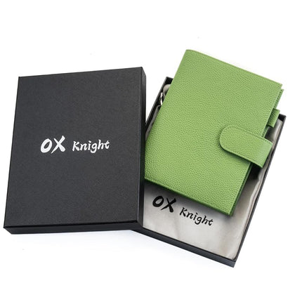 Ox Knight B6 Leather Planner Cover for Stalogy, Midori, Leuchtturm1917, and More - with Pen Loop, Card Slots, Back Pocket, and Bookmarks (Green)