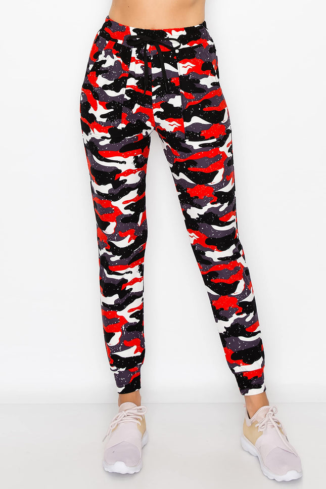 ALWAYS Women Camo Jogger Pants - Super Skinny Fit Lightweight Premium Soft Stretch Drawstrings Pockets Pants 203 S