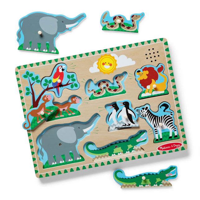 Melissa & Doug Zoo Animals Sound Puzzle - Wooden P