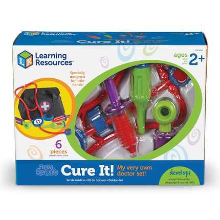 Learning Resources New Sprouts Cure It! Doctor Kit for Kids, Pretend Play Doctor Set, 6 Pieces, Ages 2+