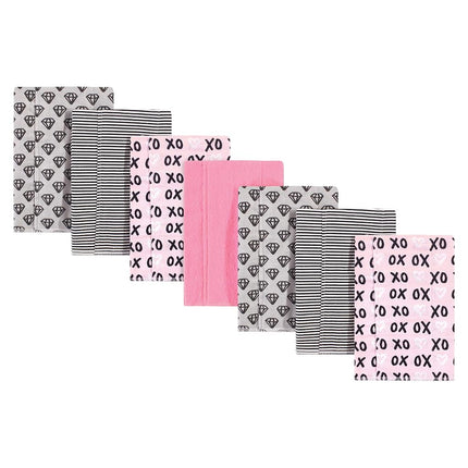 Hudson Baby Unisex Baby Cotton Flannel Burp Cloths, XOXO, One Size
