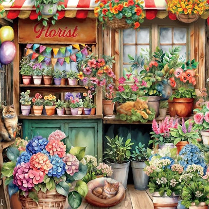Buffalo Games Jigsaw Puzzles for Adults 2000 Pieces - Tom Wood - The Flower Shop - Hard Adult Puzzle with Reference Poster, Fun, Unique & Challenging for All Abilities, Large 38.5 x 26.5