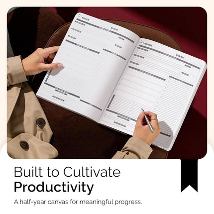 Panda Planner Pro - Best Daily Planner for Happiness & Productivity - 8.5 x 11" Softcover - Undated Day - Guaranteed to Get You Organized - Gratitude & Goals 6 Month Journal (Black)